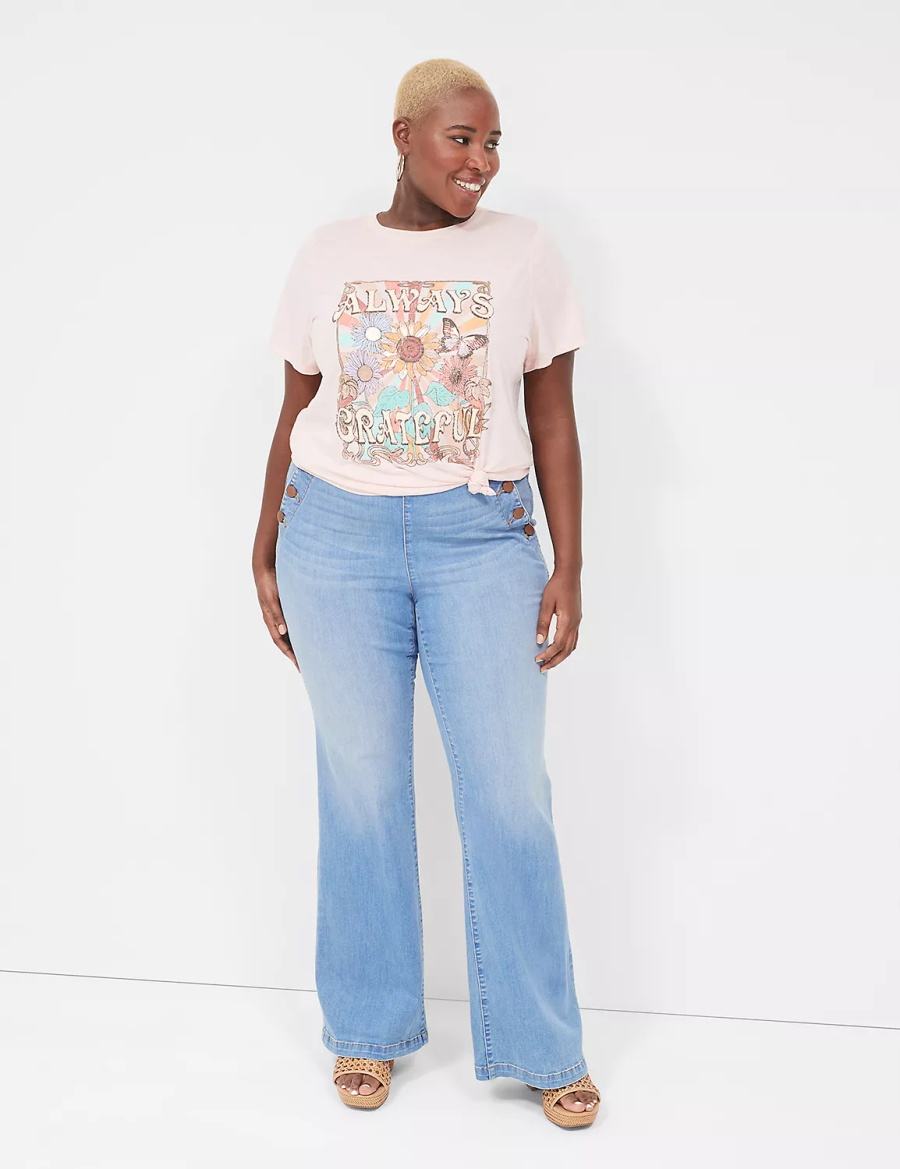 μπλουζακια γυναικεια Lane Bryant Always Grateful Graphic Tee ροζ | QOF7996DX