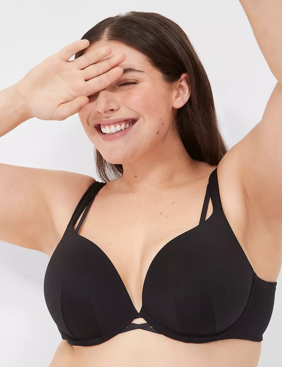 Μπραλέτες γυναικεια Lane Bryant Boost Plunge μαυρα | OAM2450JD