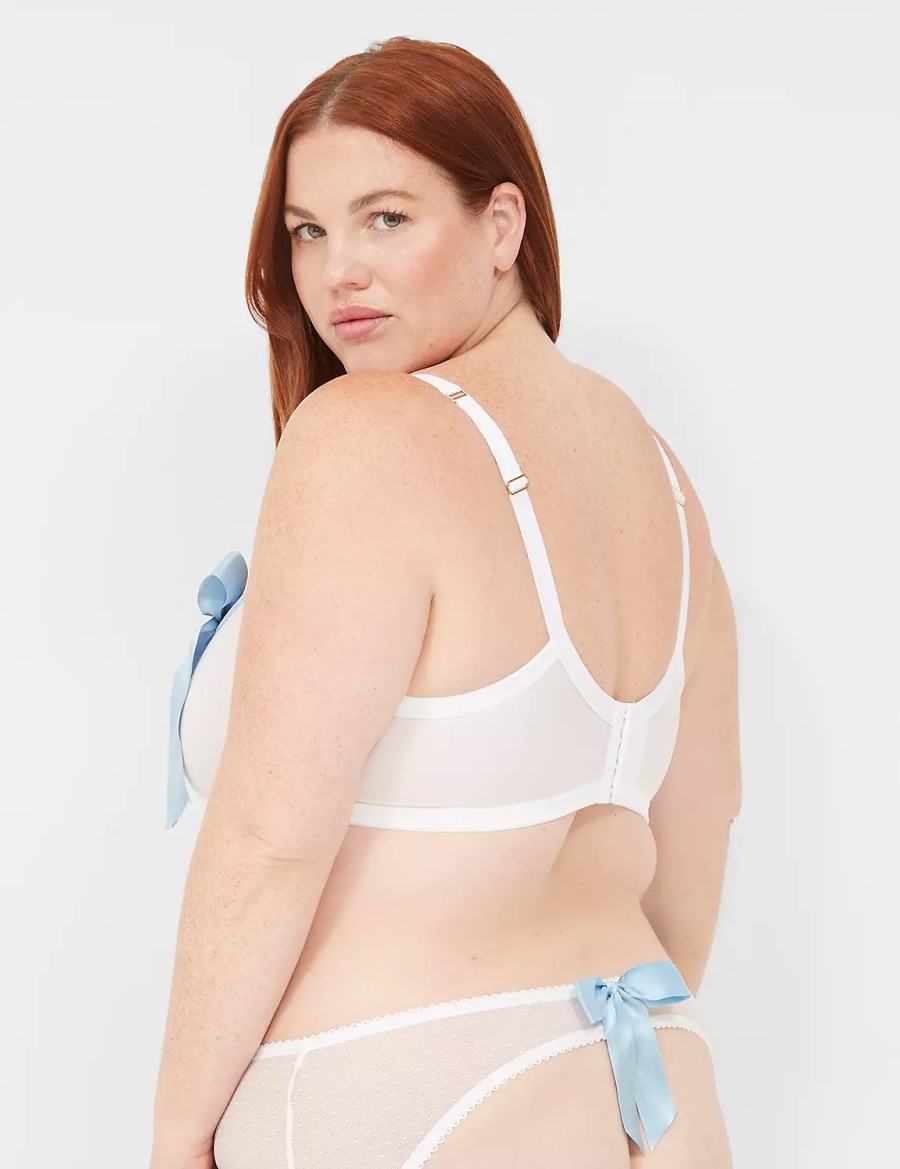 Κιλότα γυναικεια Lane Bryant Bow-Back Sheer ασπρα | TXB1382BV