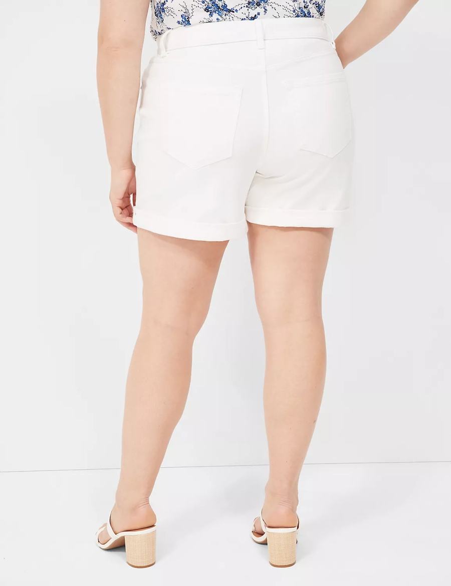 Σορτσ γυναικεια Lane Bryant Boyfriend Fit Midi Jean ασπρα | PXV249SJ