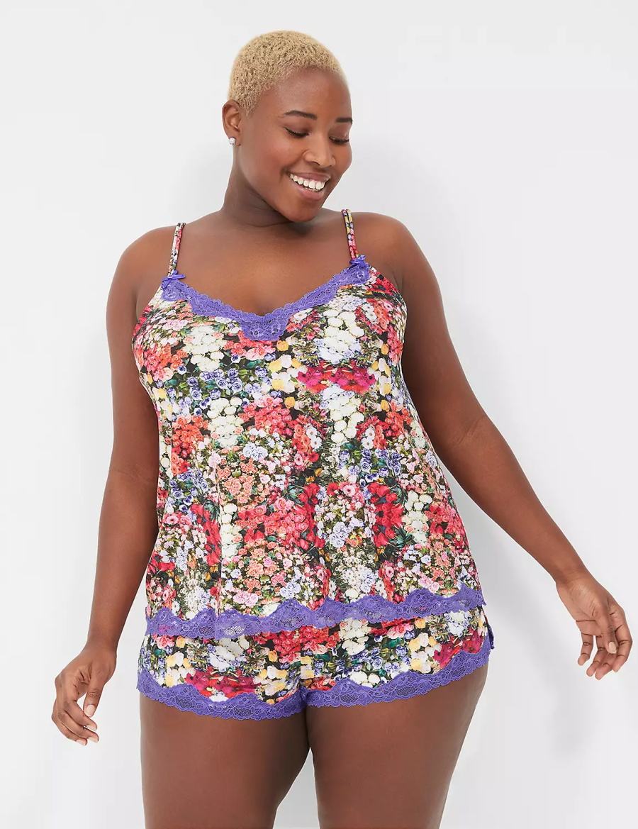 Πιζάμες γυναικεια Lane Bryant Cami & Short Set Πολύχρωμο | VMC567ER