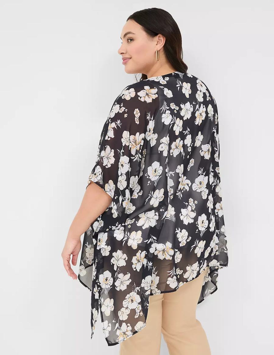 Μπουρνούζι γυναικεια Lane Bryant Chiffon Overpiece σκουρο μπλε | CNA6455NX