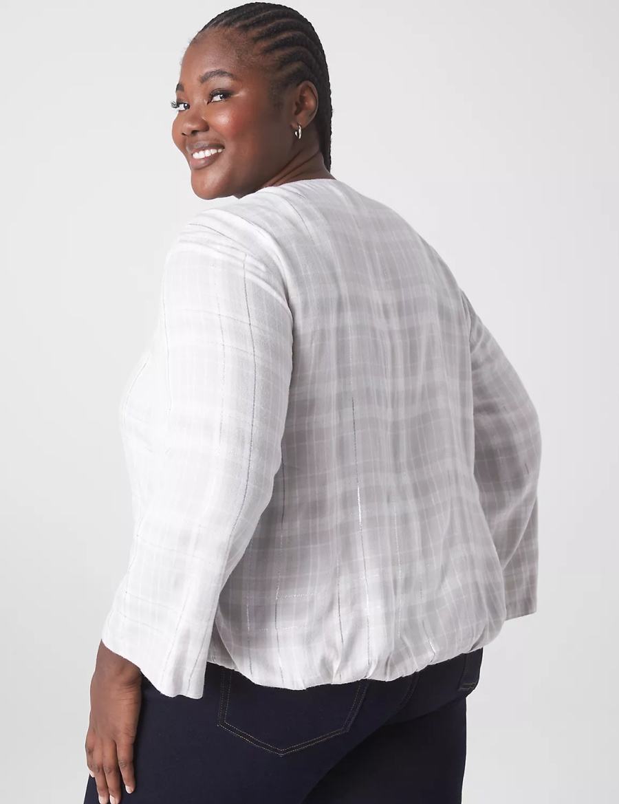 πουκαμισα γυναικεια Lane Bryant Classic Button-Down Tie-Hem Top ασπρα | YGC8819FK