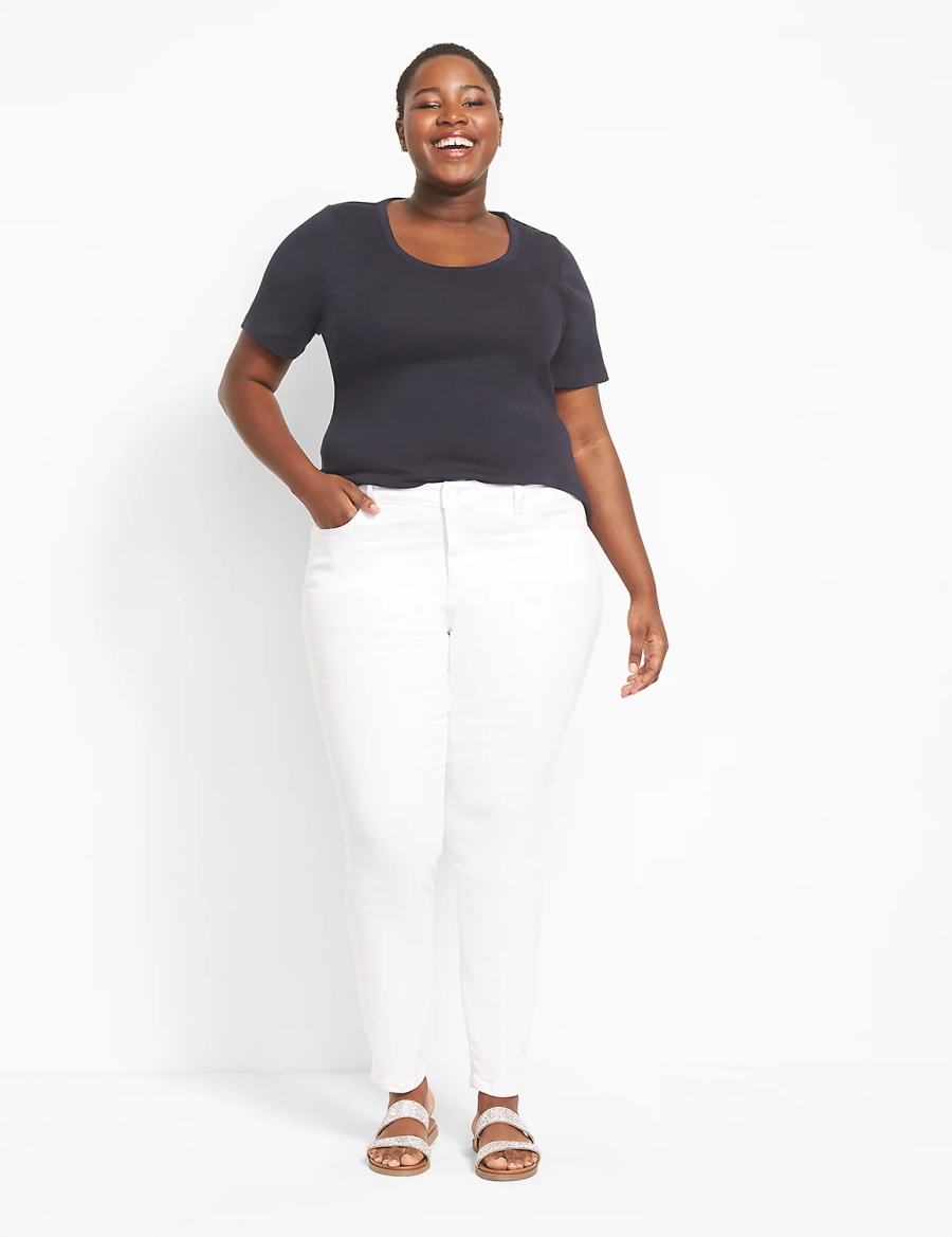 μπλουζακια γυναικεια Lane Bryant Classic Perfect Sleeve Scoop-Neck Tee μπλε | GWU9476WW