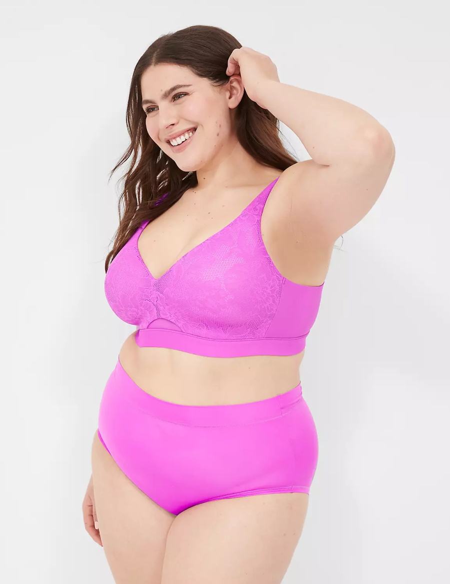 Μπραλέτες γυναικεια Lane Bryant Comfort Bliss Lightly Lined No-Wire ανοιχτο μωβ | NOL8222HO