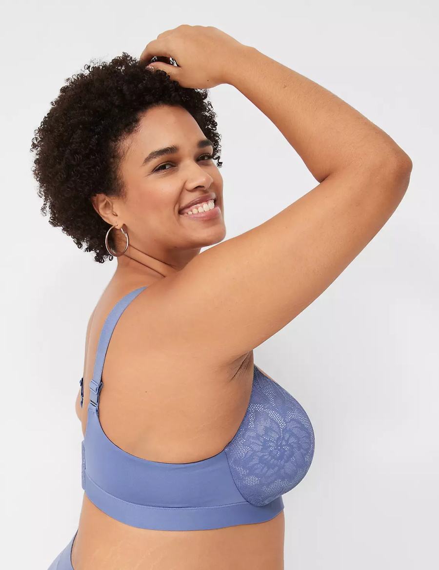 Μπραλέτες γυναικεια Lane Bryant Comfort Bliss Lightly Lined Plunge μπλε | PXS4959QA