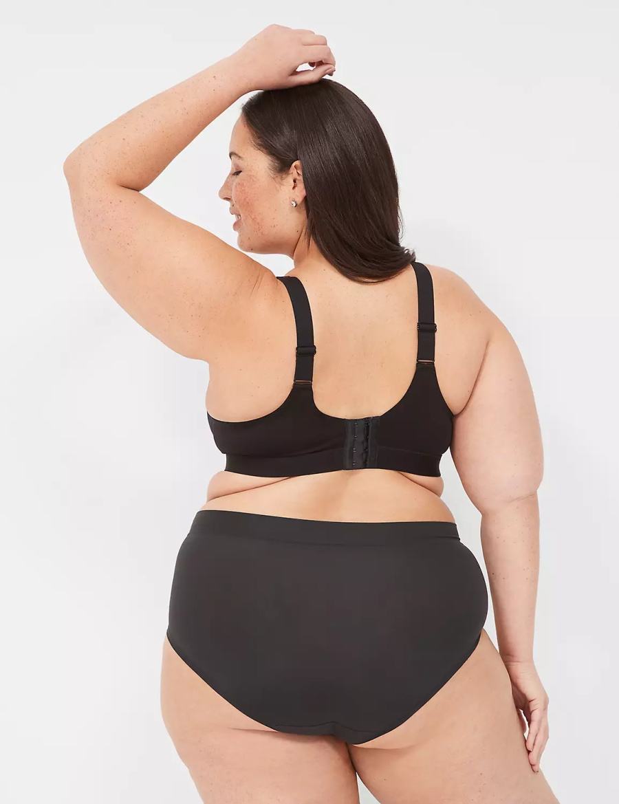 Μπραλέτες γυναικεια Lane Bryant Comfort Bliss Lightly Lined Plunge With Lace μαυρα | TSI6541NA