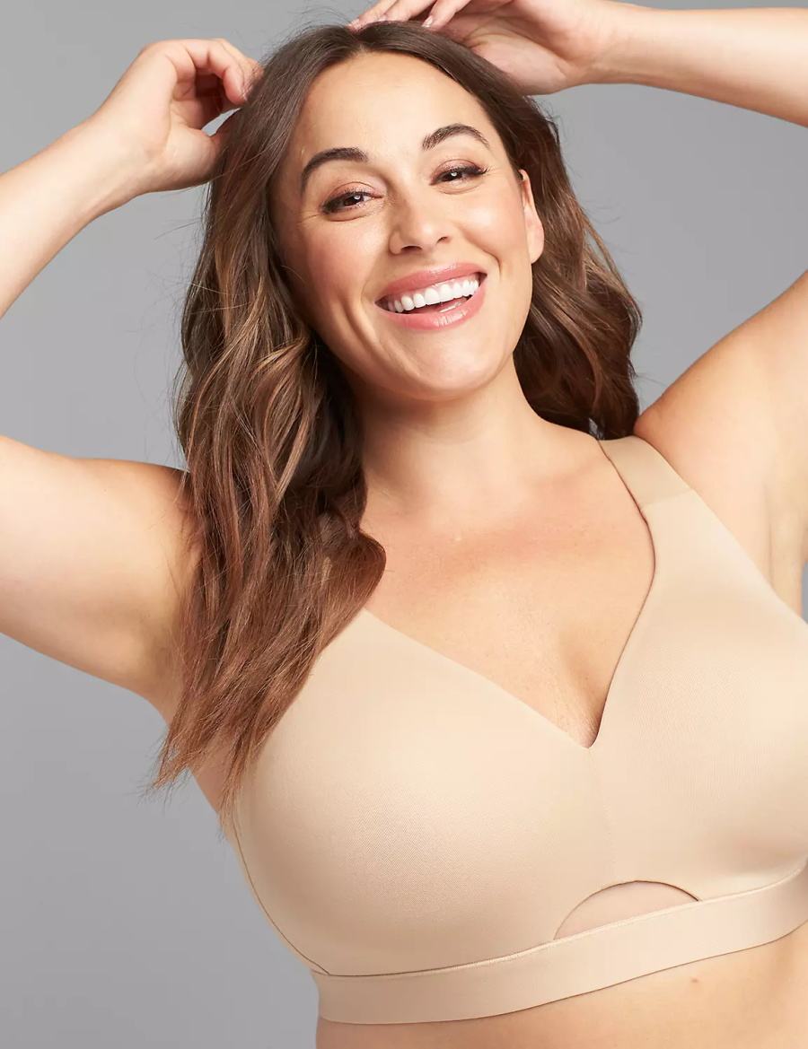 Μπραλέτες γυναικεια Lane Bryant Comfort Bliss Lightly Lined No-Wire Μπεζ | CBE1978JS