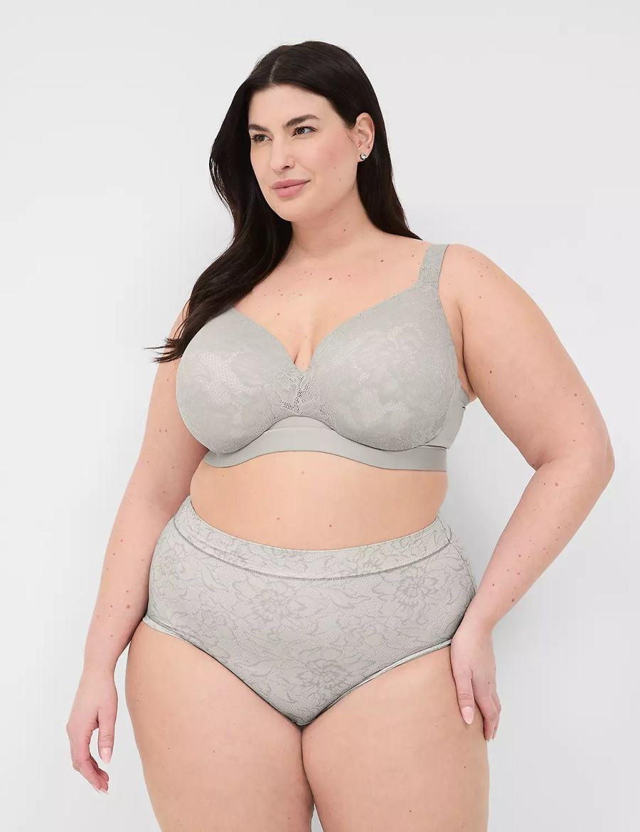 Μπραλέτες γυναικεια Lane Bryant Comfort Bliss Lightly Lined Full Coverage With Lace γκρι | QNV4635VV