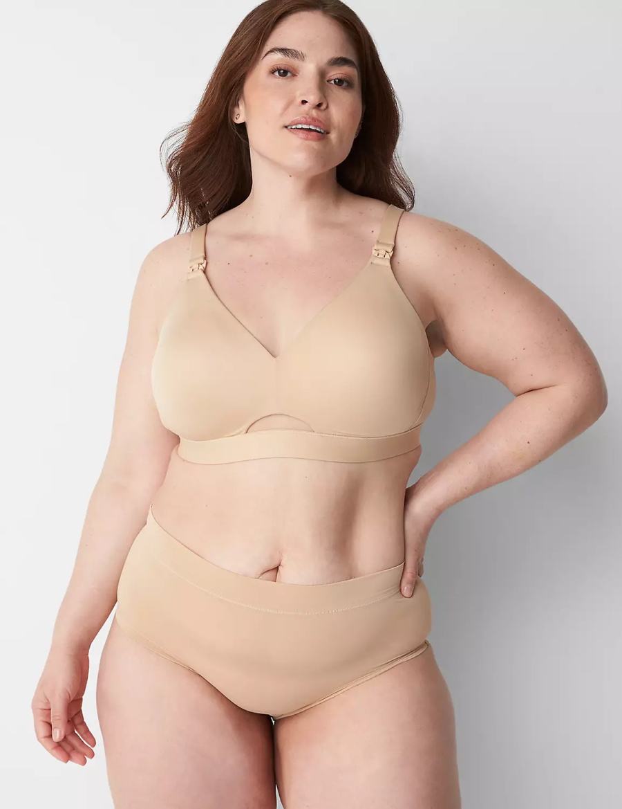 Μπραλέτες γυναικεια Lane Bryant Comfort Bliss Nursing Μπεζ | LWU3671UG