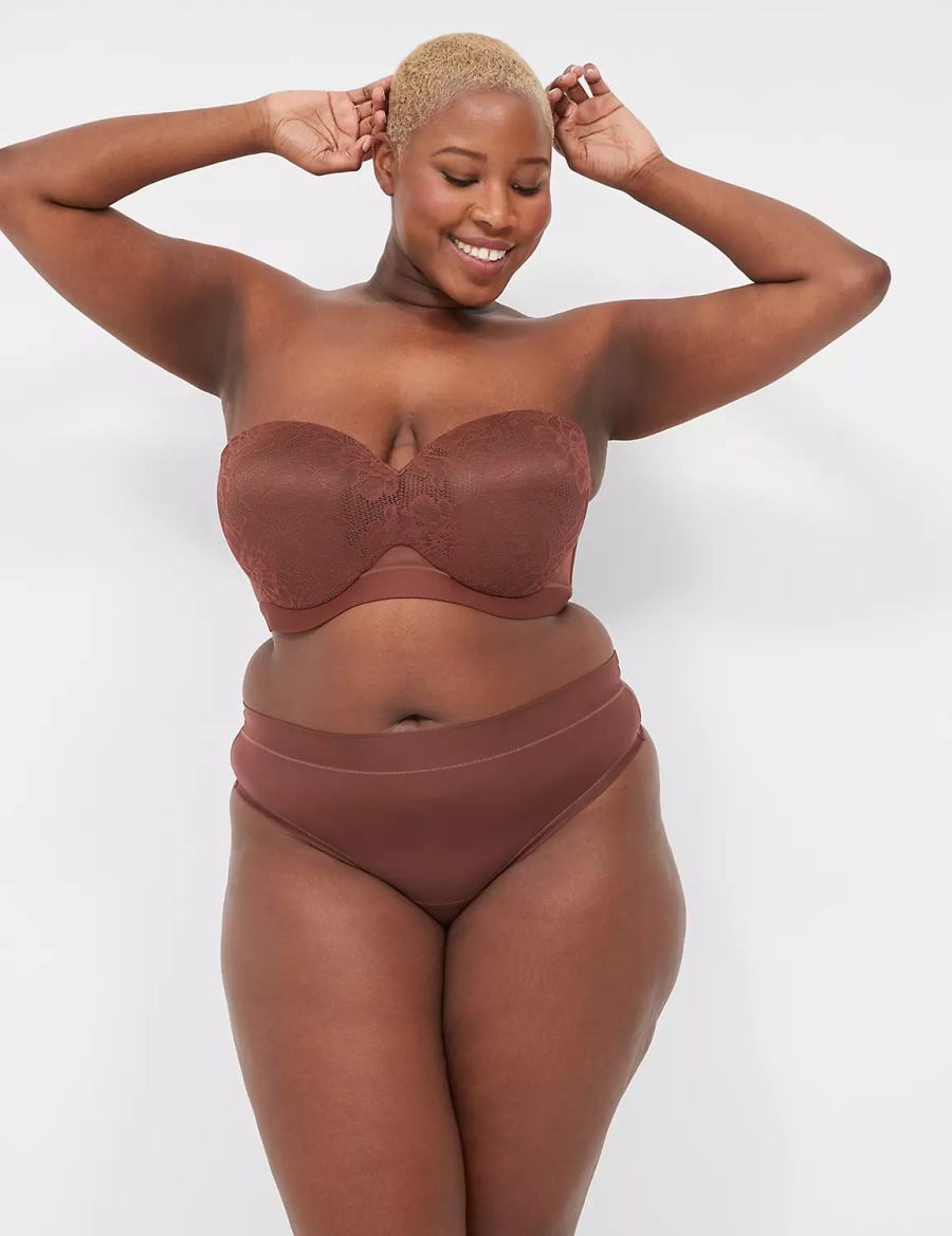 Στριγκάκι γυναικεια Lane Bryant Comfort Bliss Wide-Side σοκολάτα | UKE7158LG