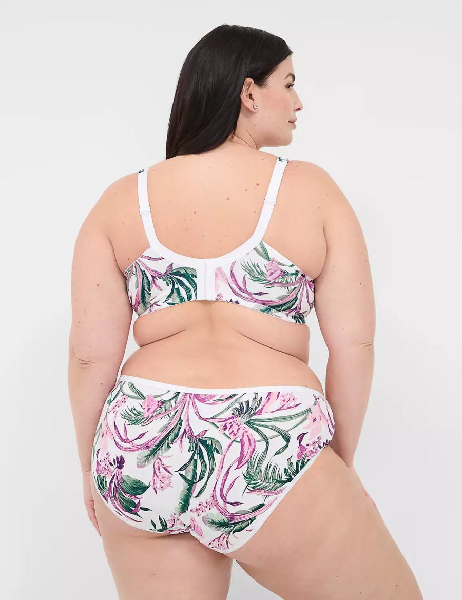 Μπραλέτες γυναικεια Lane Bryant Cotton Boost Plunge ασπρα | RYP529KF