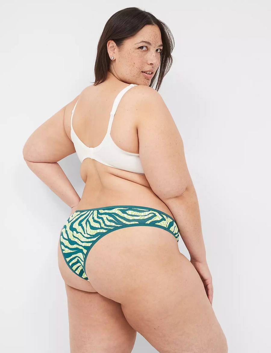 Κιλότα γυναικεια Lane Bryant Cotton Dipped Tanga βαθυ τυρκουάζ | DGW5760EF