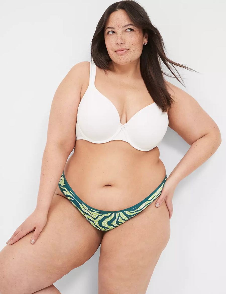 Κιλότα γυναικεια Lane Bryant Cotton Dipped Tanga βαθυ τυρκουάζ | DGW5760EF