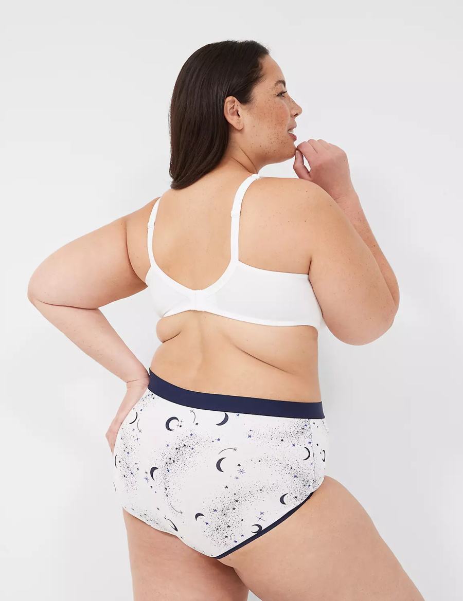 Κιλότα γυναικεια Lane Bryant Cotton Full With Wide Waistband ασπρα | MBQ8327QU