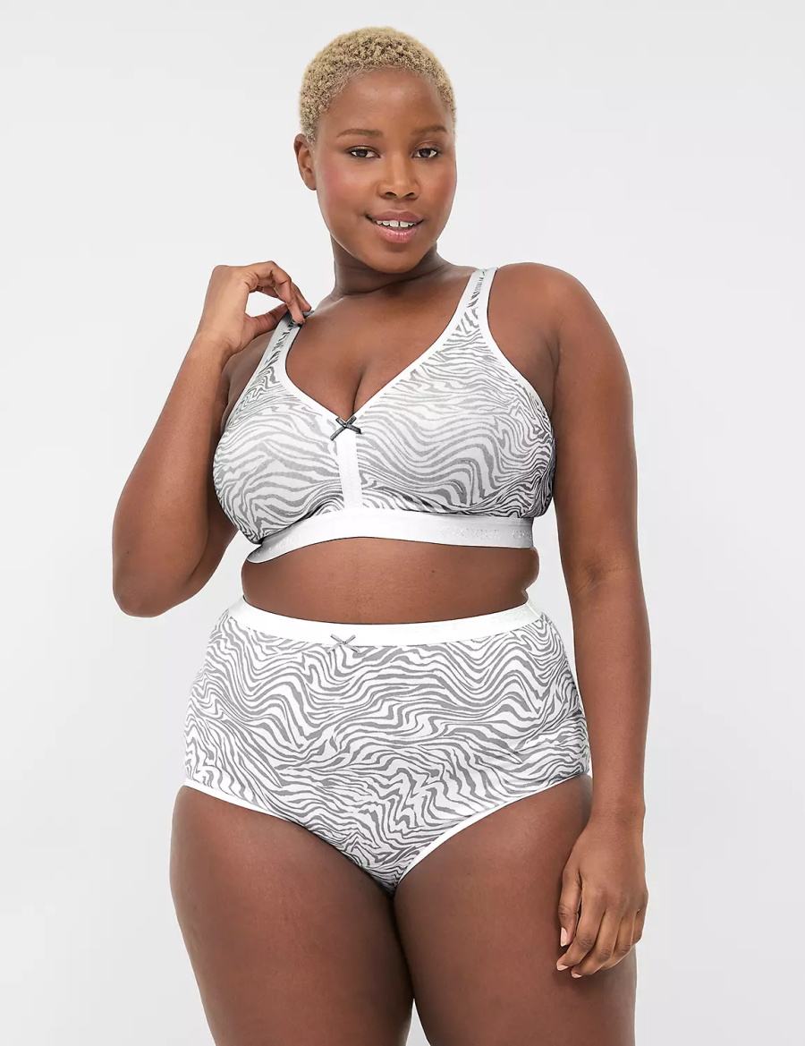 Κιλότα γυναικεια Lane Bryant Cotton High-Waist ασπρα | JWS4673DR