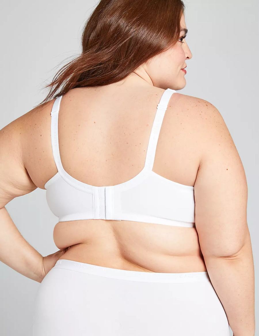 Μπραλέτες γυναικεια Lane Bryant Cotton Lightly Lined Full Coverage ασπρα | ABX9796HH