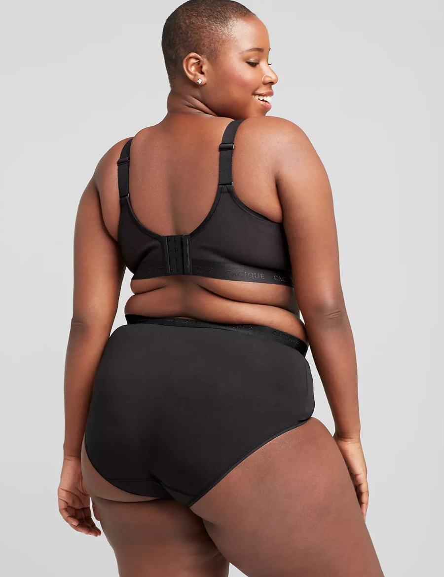 Μπραλέτες γυναικεια Lane Bryant Cotton Lightly Lined No-Wire μαυρα | WWJ5247OT