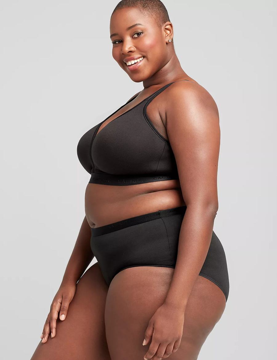 Μπραλέτες γυναικεια Lane Bryant Cotton Lightly Lined No-Wire μαυρα | WWJ5247OT