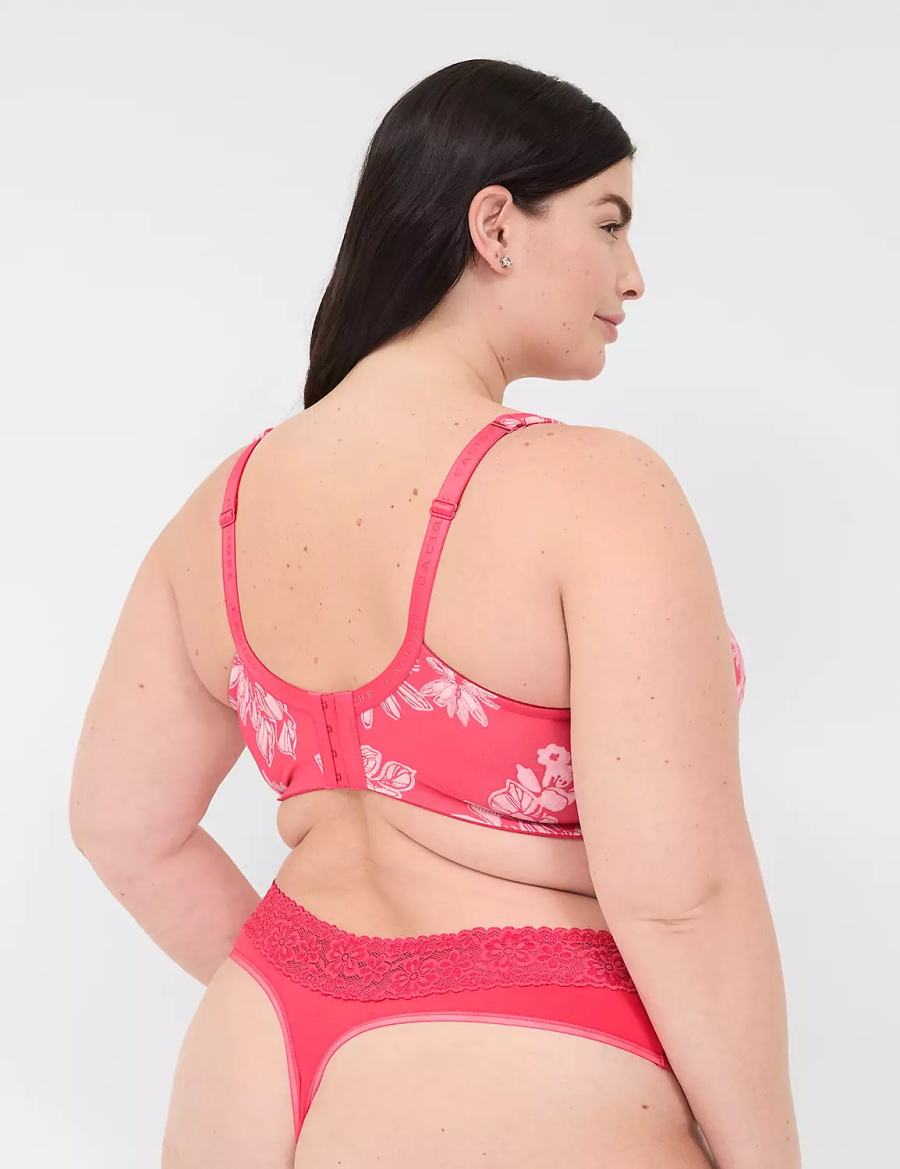 Στριγκάκι γυναικεια Lane Bryant Cotton With Lace Waist σκούρο κοκκινα | YIV8983AP