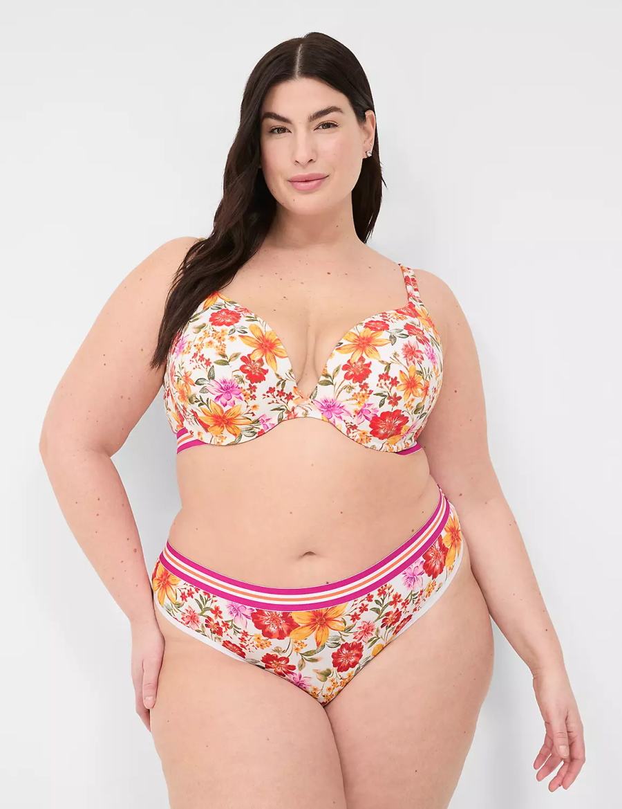 Στριγκάκι γυναικεια Lane Bryant Cotton With Wide Waistband πορτοκαλι Πολύχρωμο | HMO8255EF