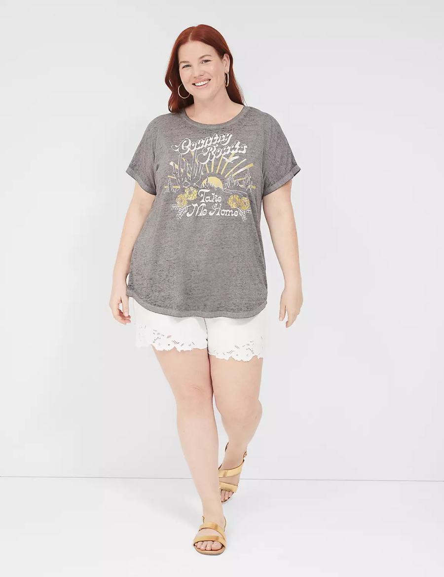 μπλουζακια γυναικεια Lane Bryant Country Roads Take Me Home Graphic Tee γκρι | QHP3311UD