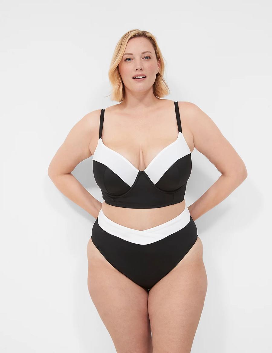 Κιλότα γυναικεια Lane Bryant Cross-Over Waistband Swim μαυρα | OBL8844JC