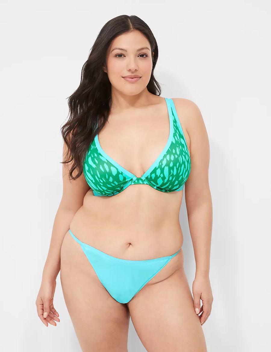 Κιλότα γυναικεια Lane Bryant Crush Cotton G-String τυρκουάζ | NGQ6835DJ