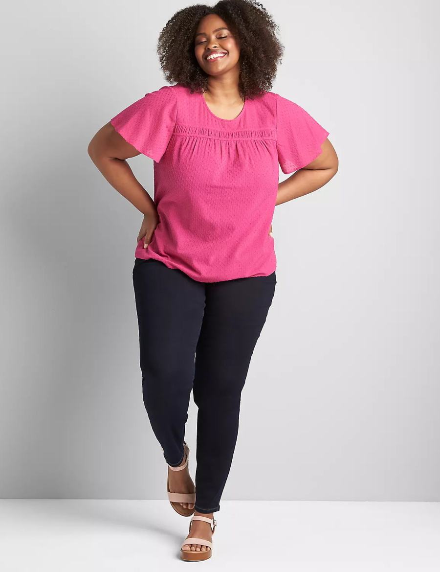 Τζιν γυναικεια Lane Bryant Curvy Fit High-Rise Sateen Skinny σκούρο μπλε | KXM5497FD