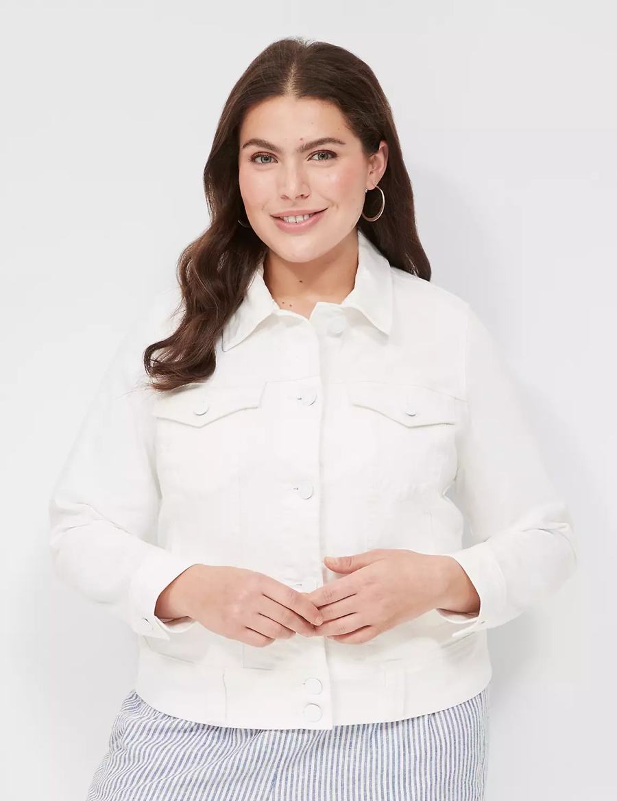 Μπουφαν γυναικεια Lane Bryant Denim ασπρα | SCF2285XY