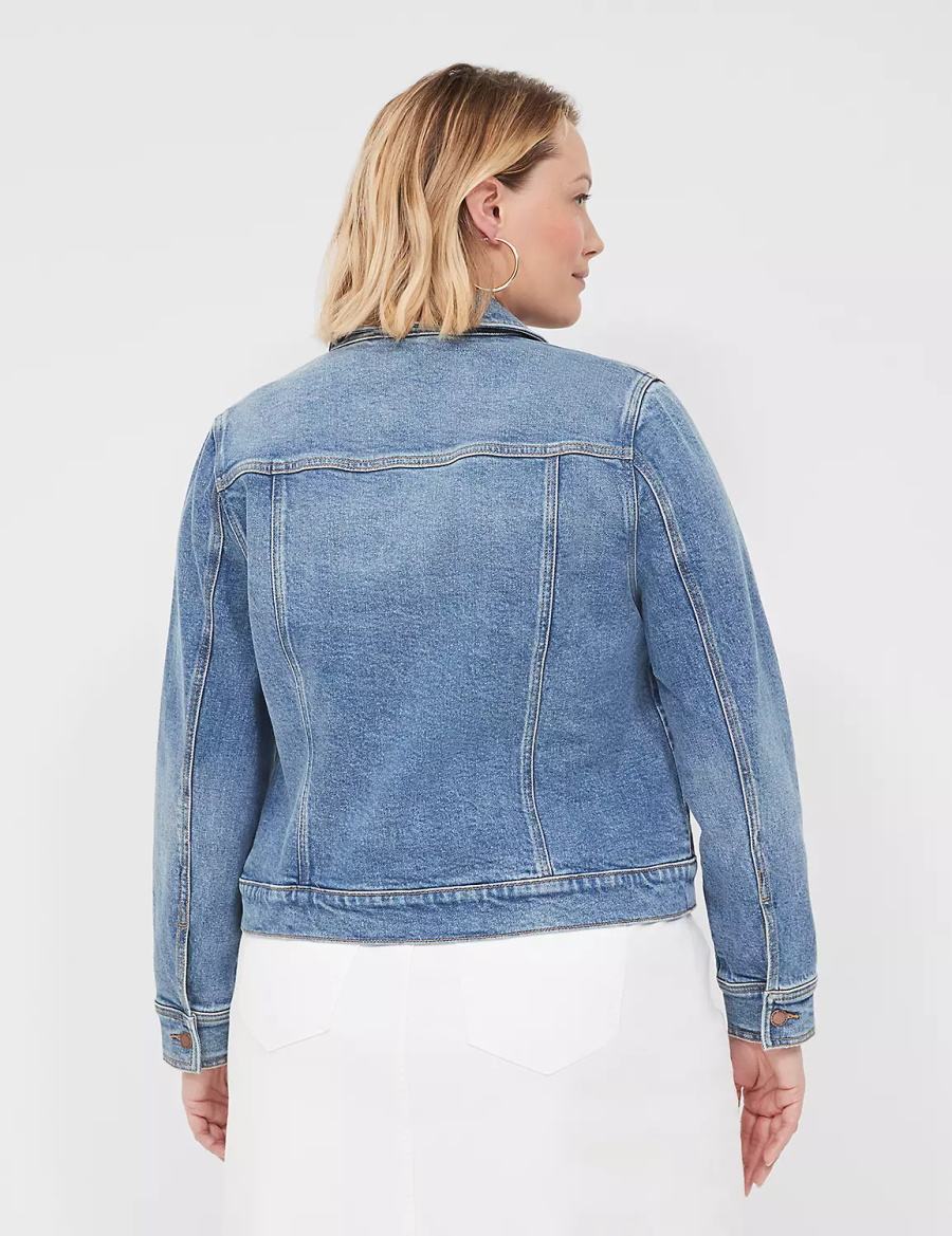 Μπουφαν γυναικεια Lane Bryant Denim μπλε | WVM2565AS