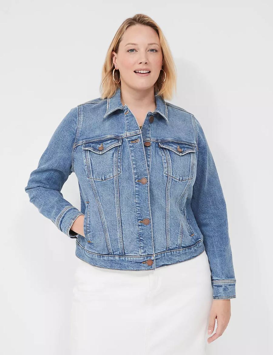 Μπουφαν γυναικεια Lane Bryant Denim μπλε | WVM2565AS