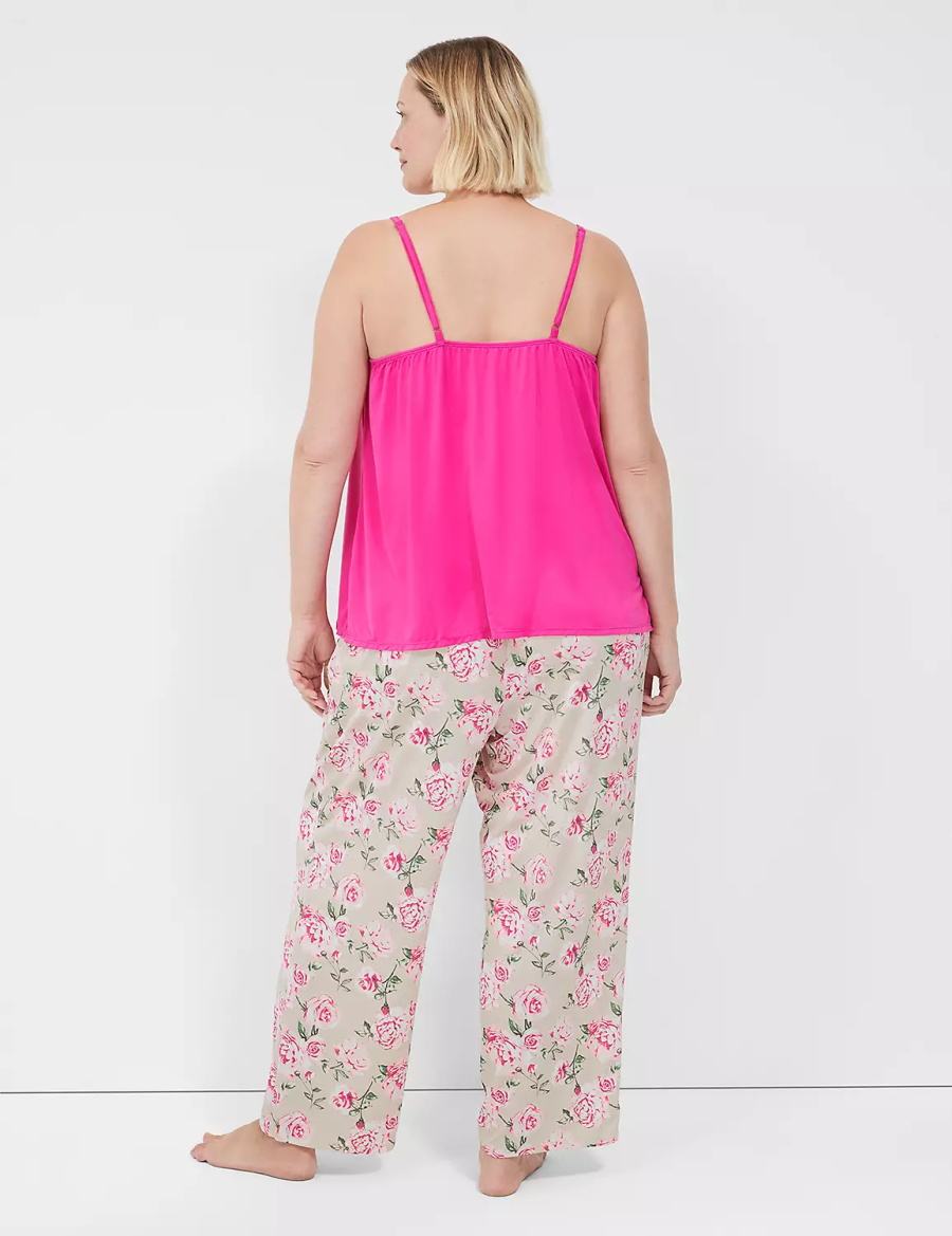 Πιζάμες γυναικεια Lane Bryant DreamyCool Cami & Block Pant PJ Set ροζ ροζ | BAZ6244HX