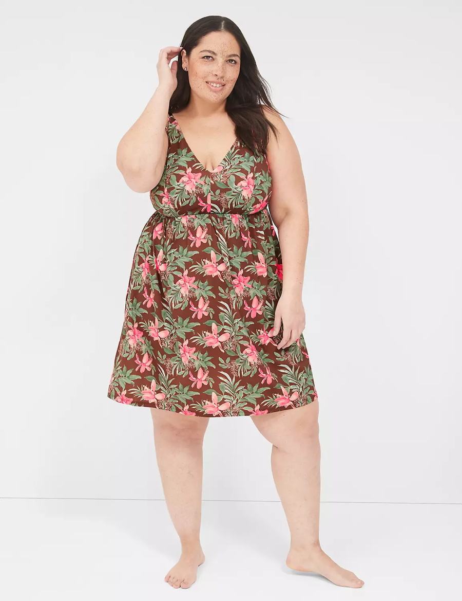 Φορεμα γυναικεια Lane Bryant DreamyCool Sleep Chemise πρασινο Πολύχρωμο | UFR2765TZ