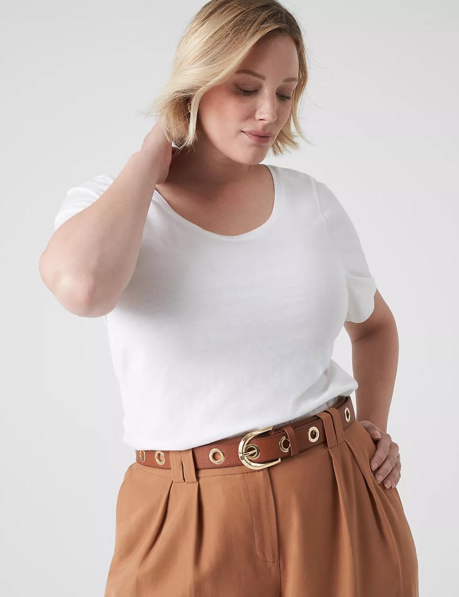 ζωνη γυναικεια Lane Bryant Faux-Leather Grommet Hip καφε | CJM167HW