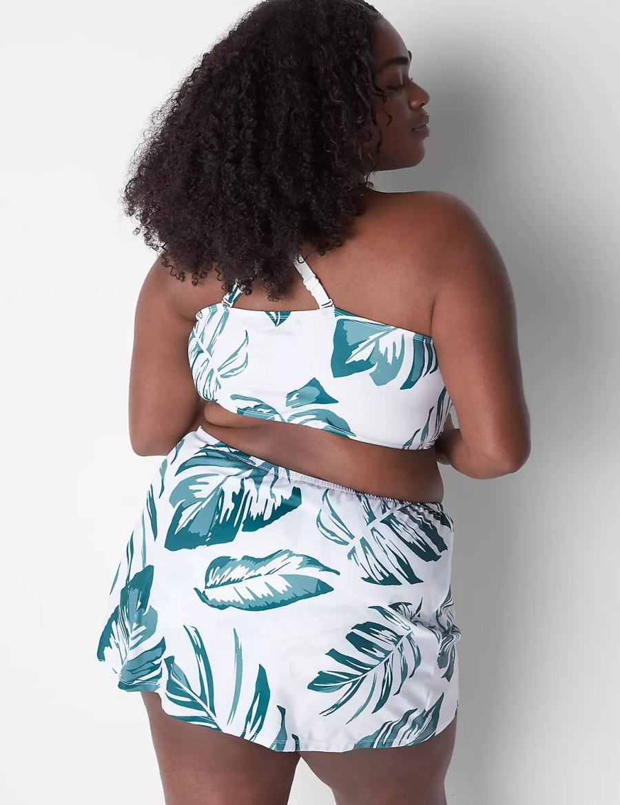 φουστεσ γυναικεια Lane Bryant Faux-Wrap Swim ασπρα | KJU7592AP