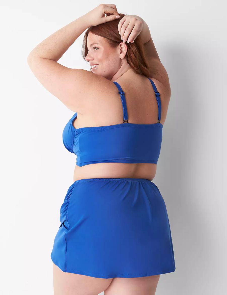 φουστεσ γυναικεια Lane Bryant Faux-Wrap Swim μπλε | YNF3091VG