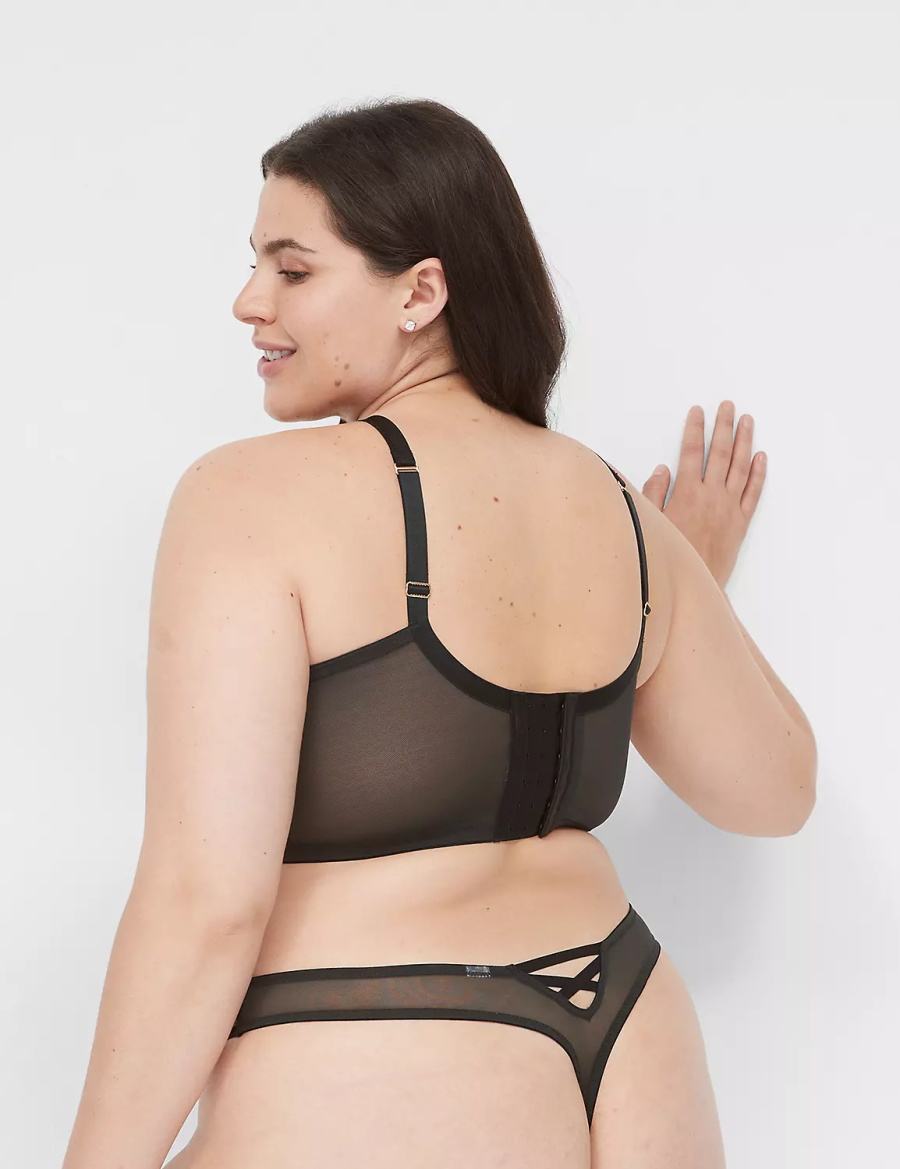 Στριγκάκι γυναικεια Lane Bryant Fishnet μαυρα | EIT7149VS