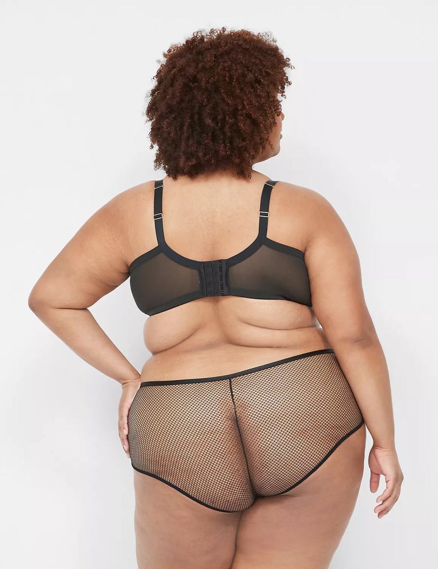 Κιλότα γυναικεια Lane Bryant Fishnet μαυρα | RSJ5435LI