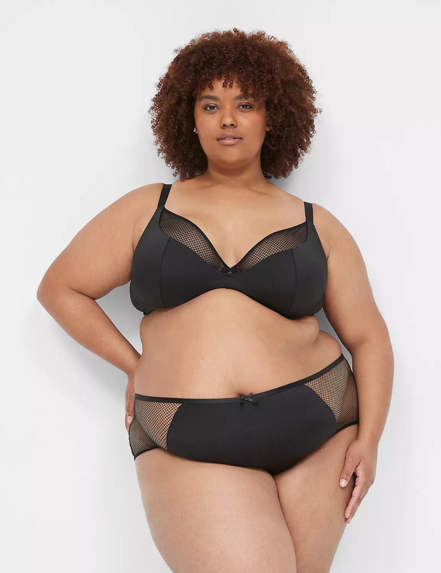 Κιλότα γυναικεια Lane Bryant Fishnet μαυρα | RSJ5435LI