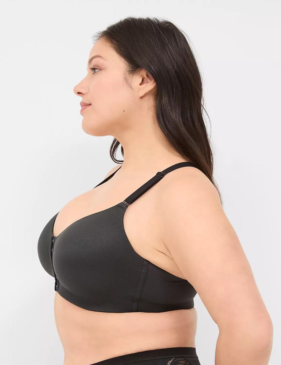 Μπραλέτες γυναικεια Lane Bryant Front-Close No-Wire μαυρα | IAL5226ZX