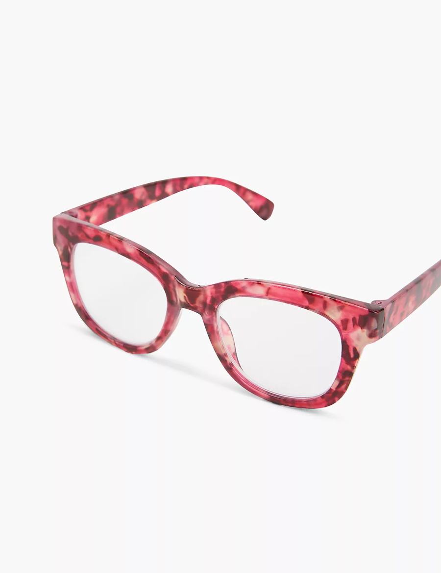 Γυαλια γυναικεια Lane Bryant Fuchsia Tortoiseshell Print Square Reading κοκκινα | GDI8779II