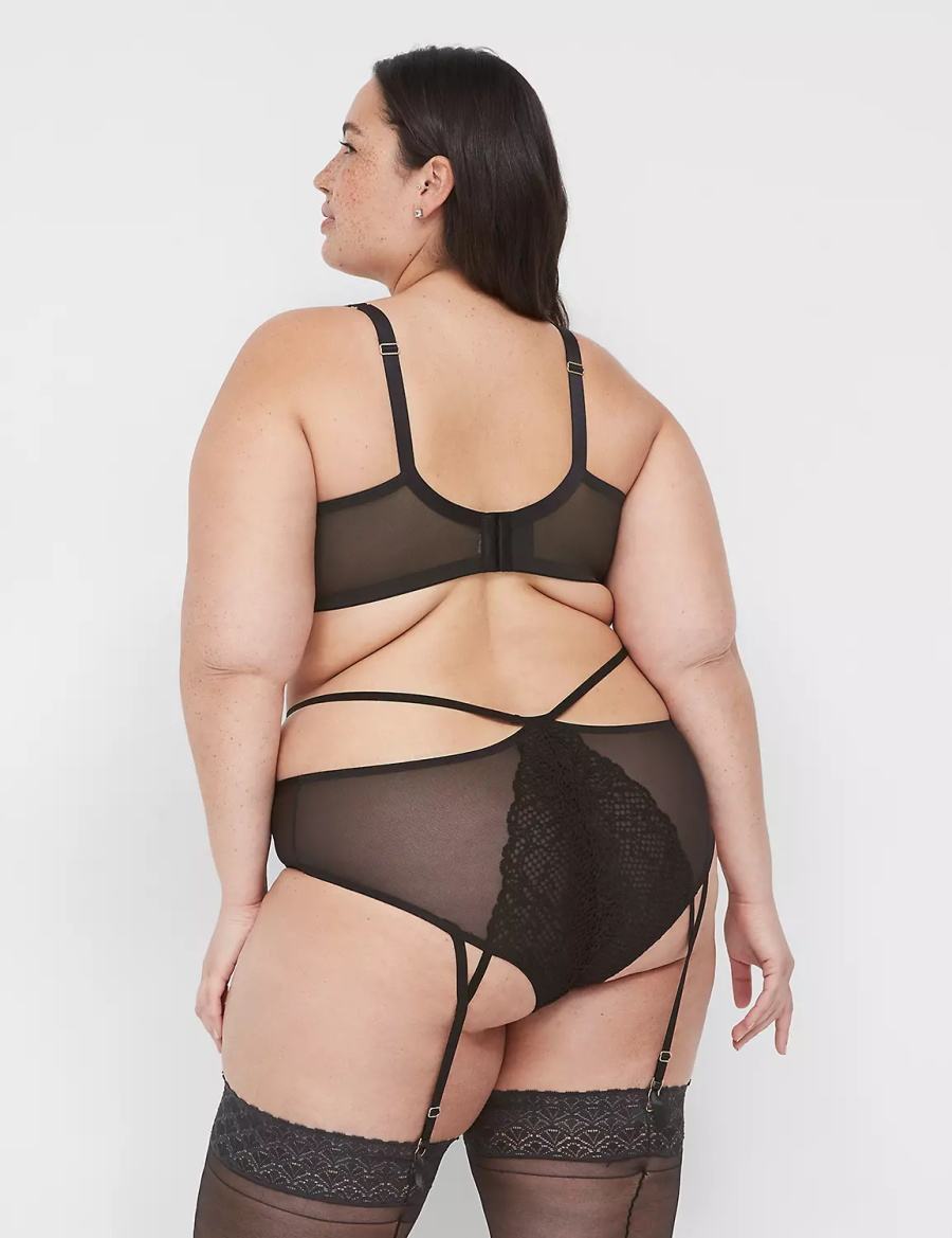 Κιλότα γυναικεια Lane Bryant Garter μαυρα | KLD4694RD