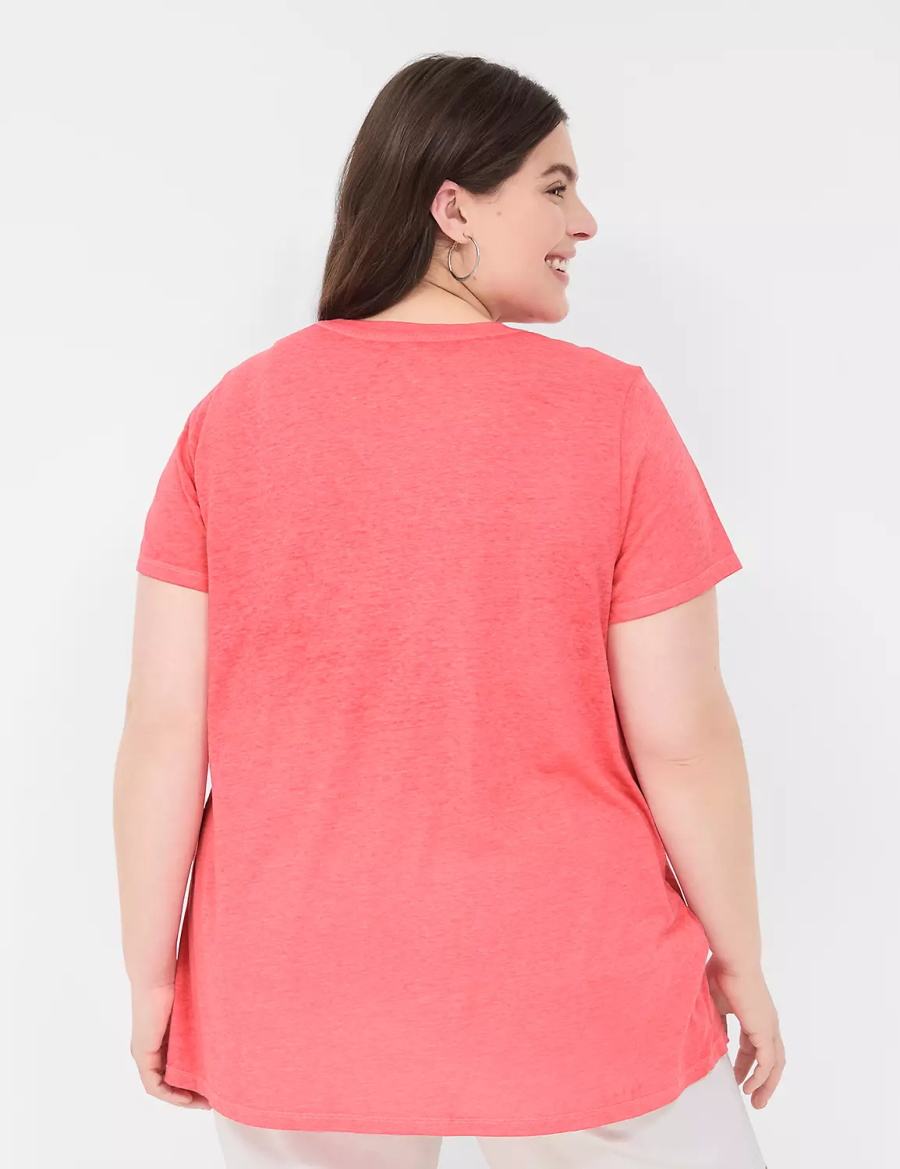 μπλουζακια γυναικεια Lane Bryant Glitter Sunshine On My Mind Graphic Tee ροζ | VVI469SO