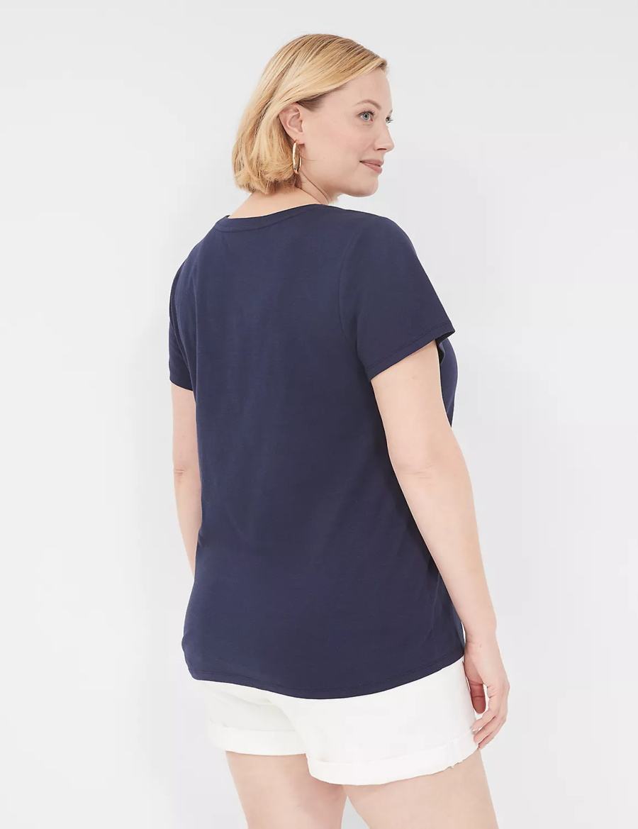 μπλουζακια γυναικεια Lane Bryant Grateful Graphic Tee μπλε | OAW5411KQ