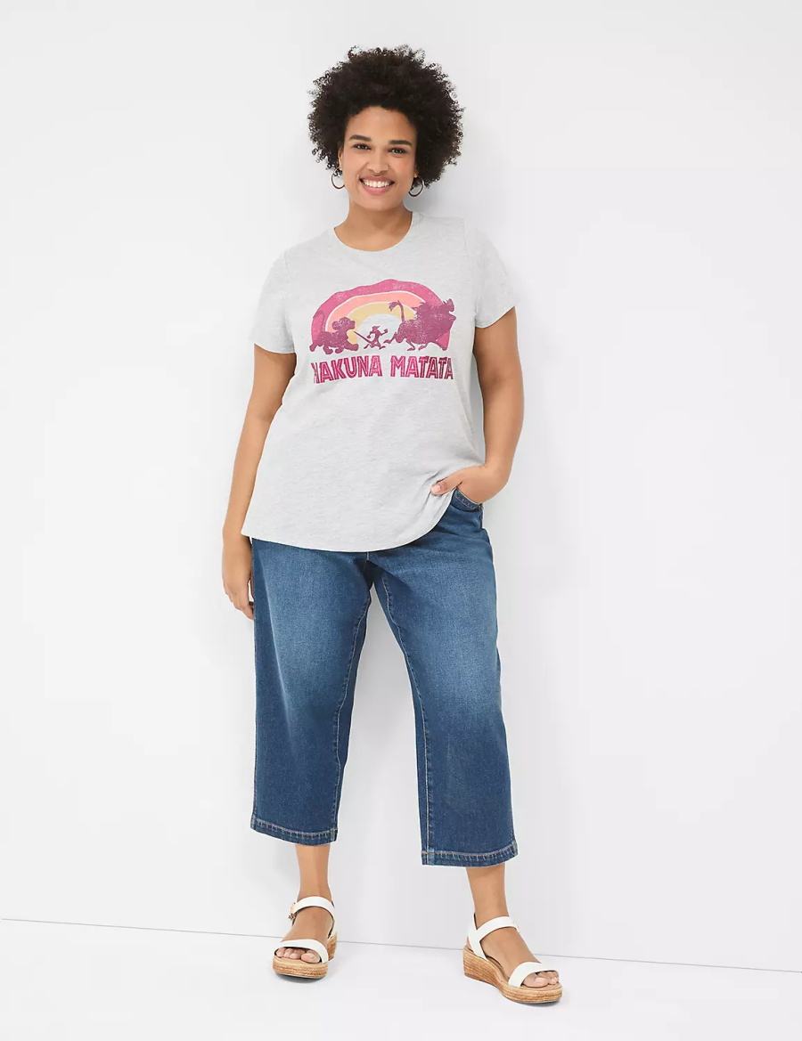 μπλουζακια γυναικεια Lane Bryant Hakuna Matata Graphic Tee γκρι | JNK6654HF