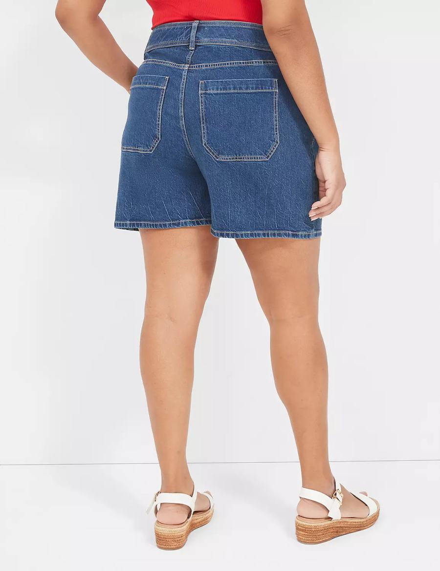 Σορτσ γυναικεια Lane Bryant High-Rise Utility Jean ανοιχτο μπλε | LXF7168KA