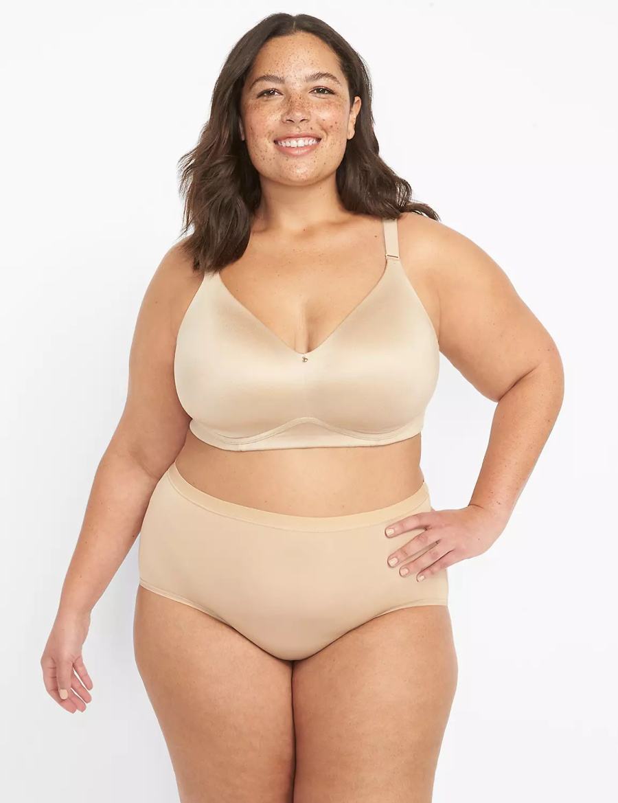 Μπραλέτες γυναικεια Lane Bryant Invisible Backsmoother Lightly Lined No-Wire Μπεζ | FTJ5385GP