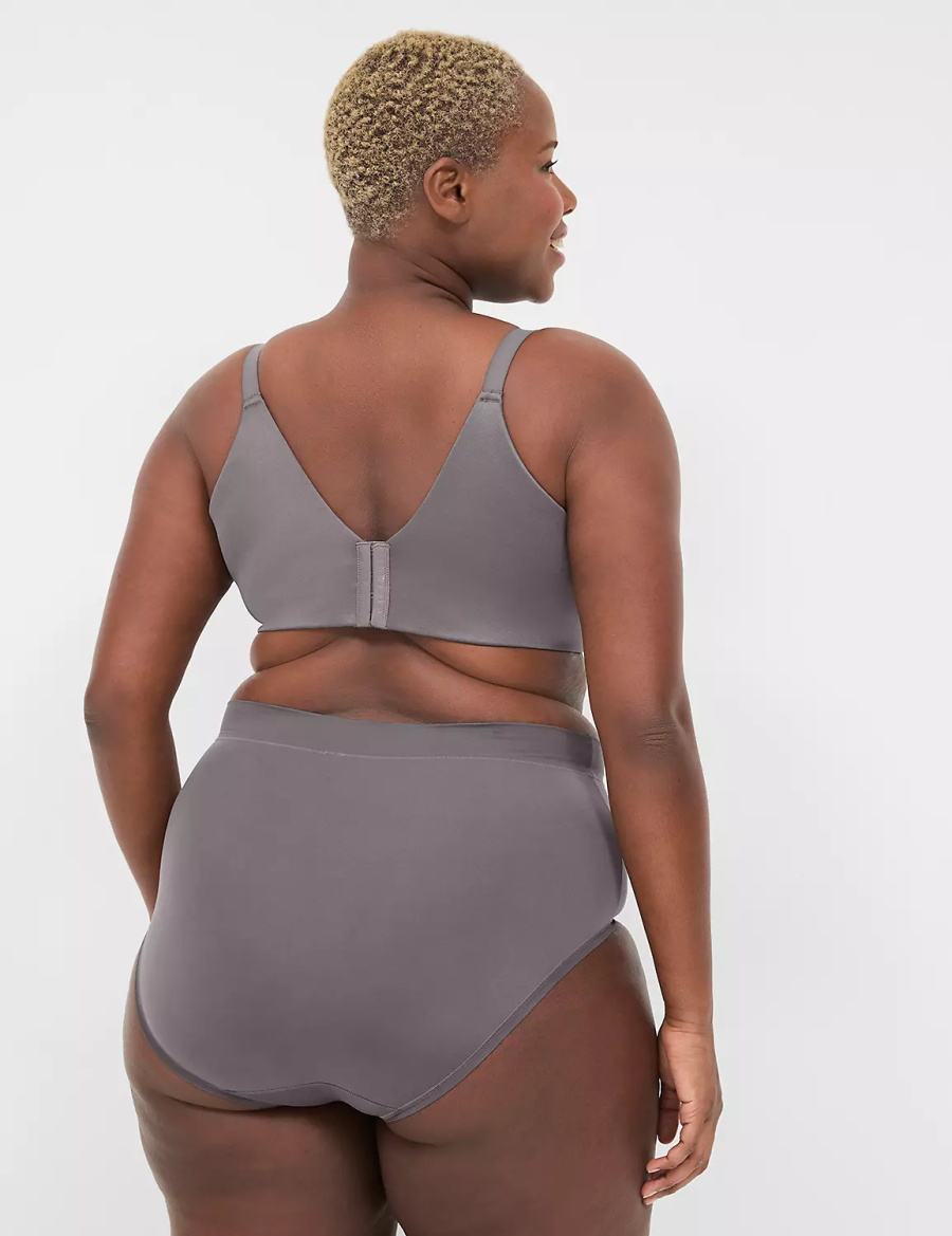 Μπραλέτες γυναικεια Lane Bryant Invisible Backsmoother Lightly Lined Full Coverage σκούρο γκρι | XTU5816GW