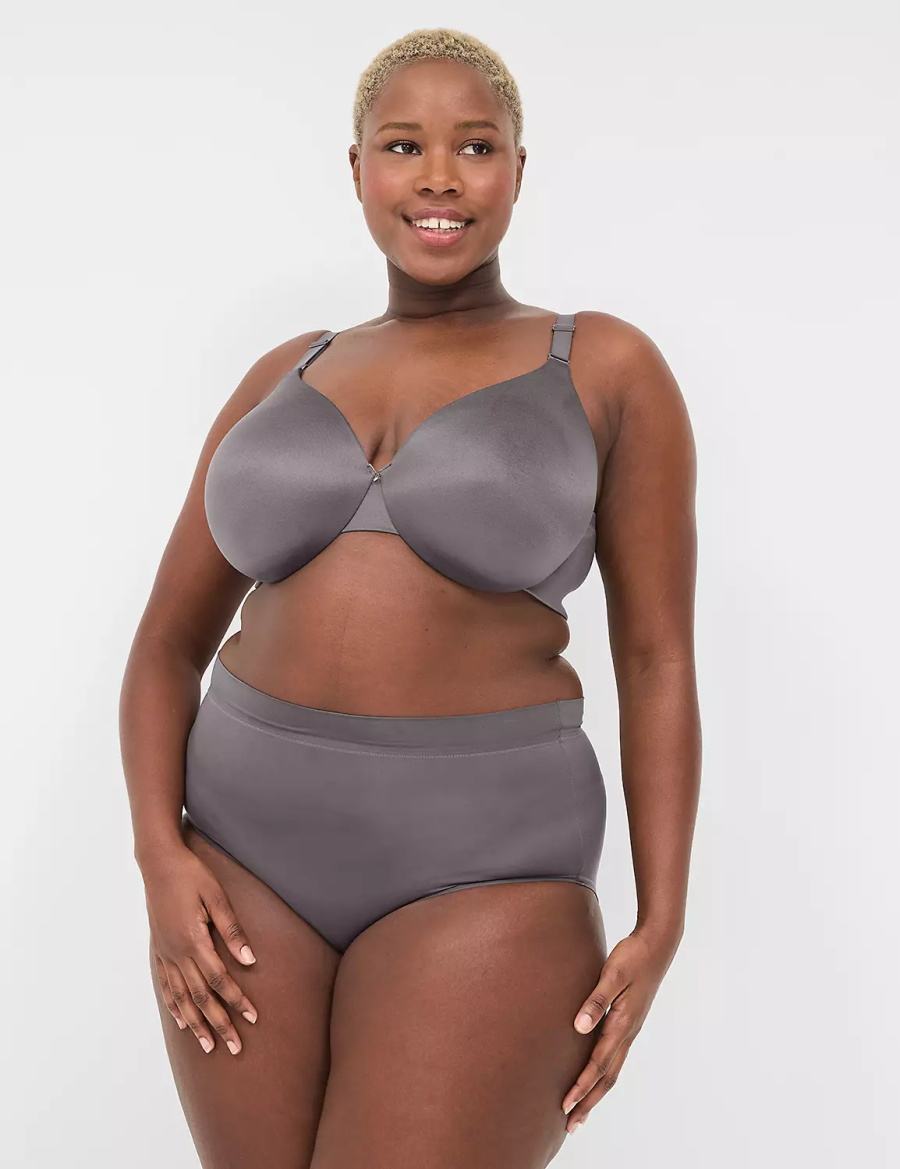 Μπραλέτες γυναικεια Lane Bryant Invisible Backsmoother Lightly Lined Full Coverage σκούρο γκρι | XTU5816GW